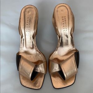 Christian Lacroix Bronze and Rose Gold Sandals
